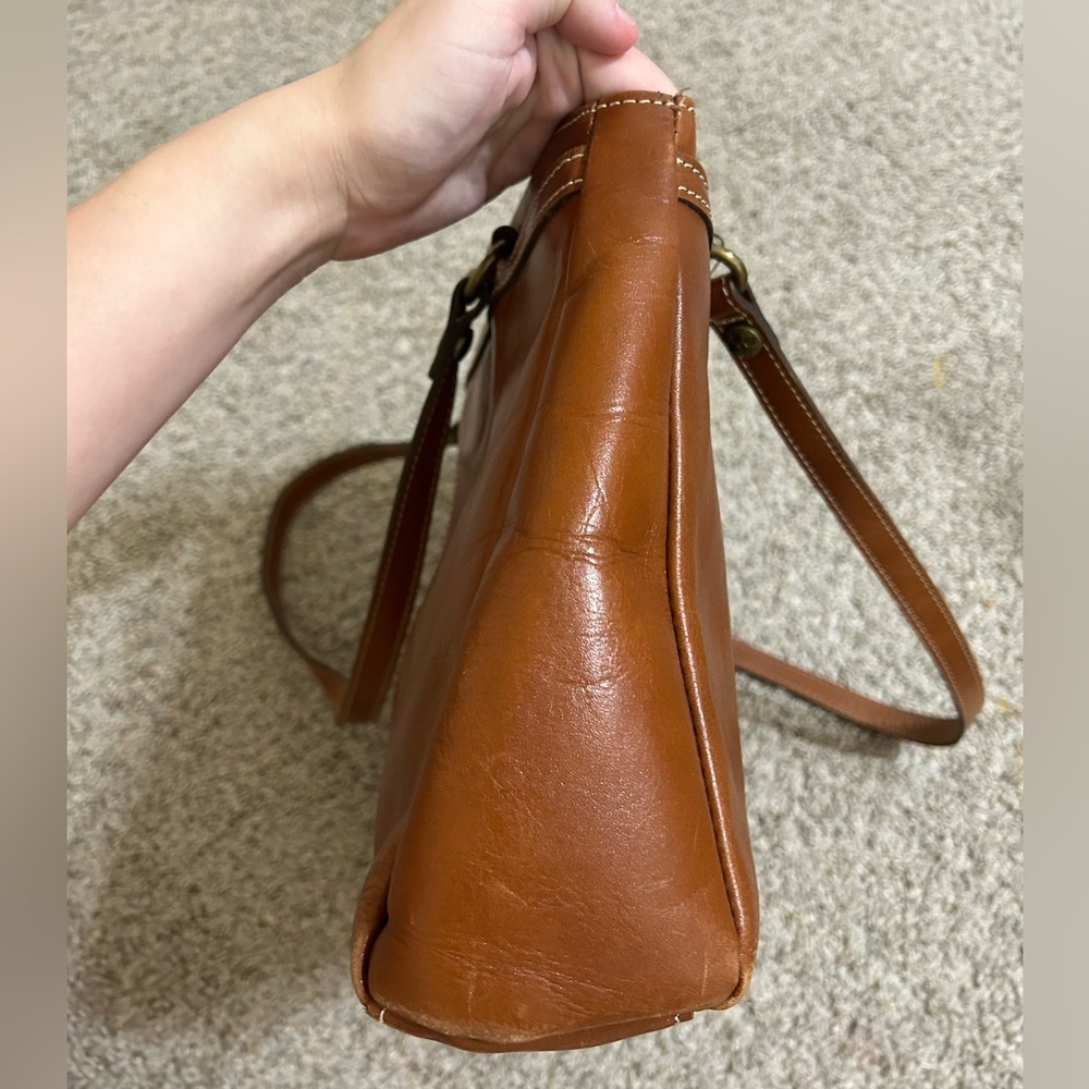 Patricia Nash Poppy Tote Heritage Shoulder Bag Italian Leather Top Zip Travel - Picture 13 of 15